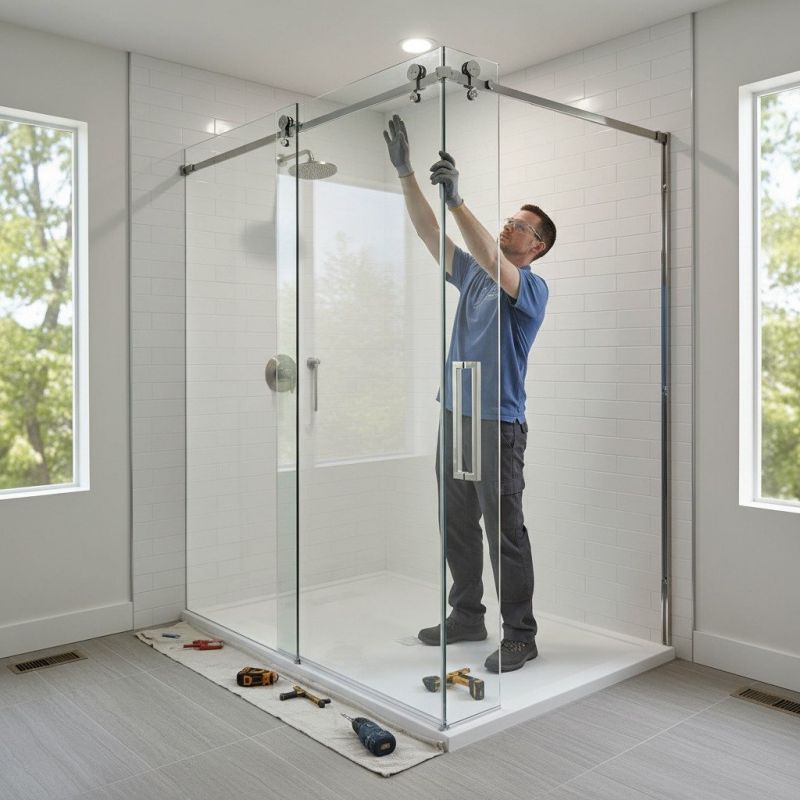 Glass Shower Door Installation in Conroe, TX